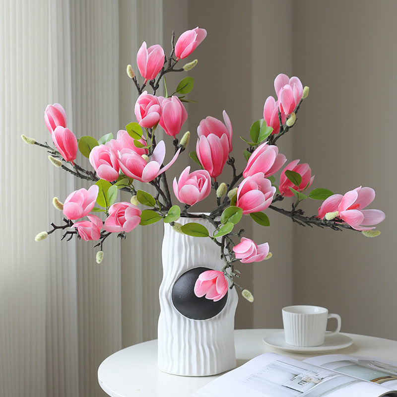 67cm Bourgeons de magnolia artificiels Real Touch Tige