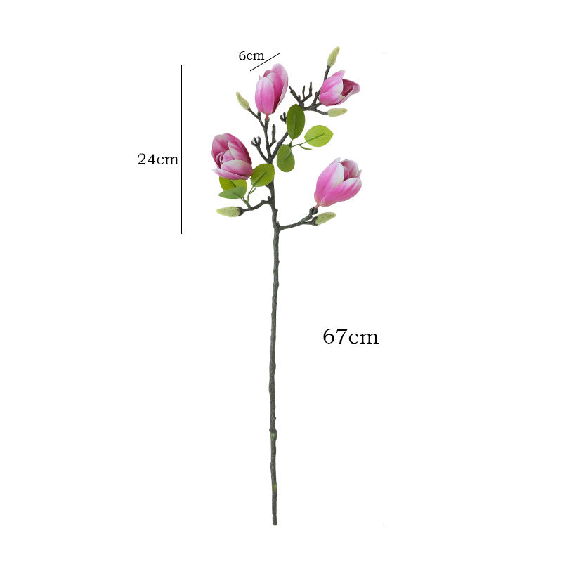 67cm Bourgeons de magnolia artificiels Real Touch Tige