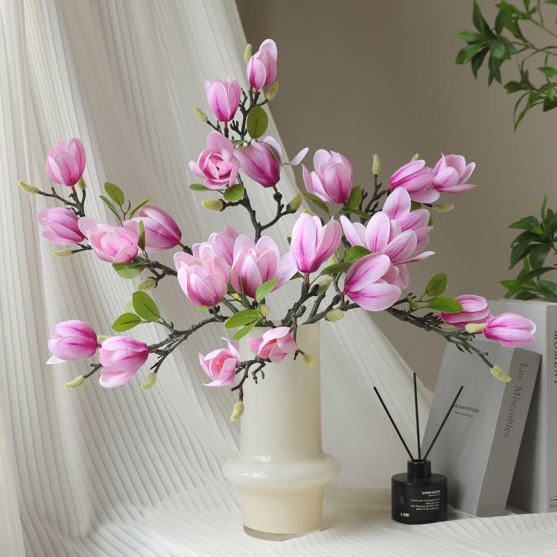 67cm Bourgeons de magnolia artificiels Real Touch Tige
