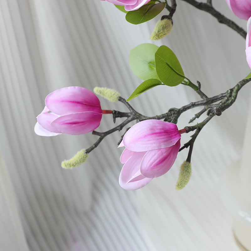 67cm Bourgeons de magnolia artificiels Real Touch Tige