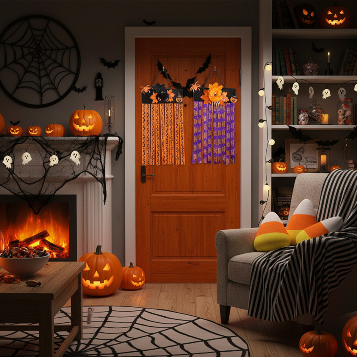 Pendentifs de décoration d'Halloween pendentifs à citrouille, pendentifs à araignée et pendentifs à tête de mort
