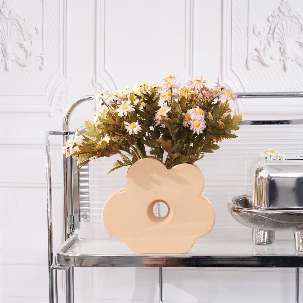 Petit bouquet de chrysanthèmes artificielles 30cm - Réaliste et élégant - Idéal pour décoration automne-hiver