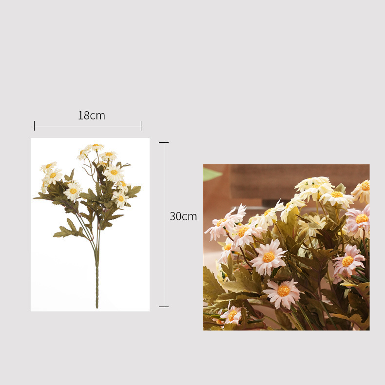 Petit bouquet de chrysanthèmes artificielles 30cm - Réaliste et élégant - Idéal pour décoration automne-hiver