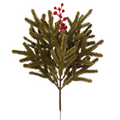 Rameaux de pin de Norfolk 40 cm avec baies de houx – Décoration de Noël réaliste