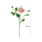 46 cm Tige de Renoncule Nora ouverte Fleurs au toucher réaliste