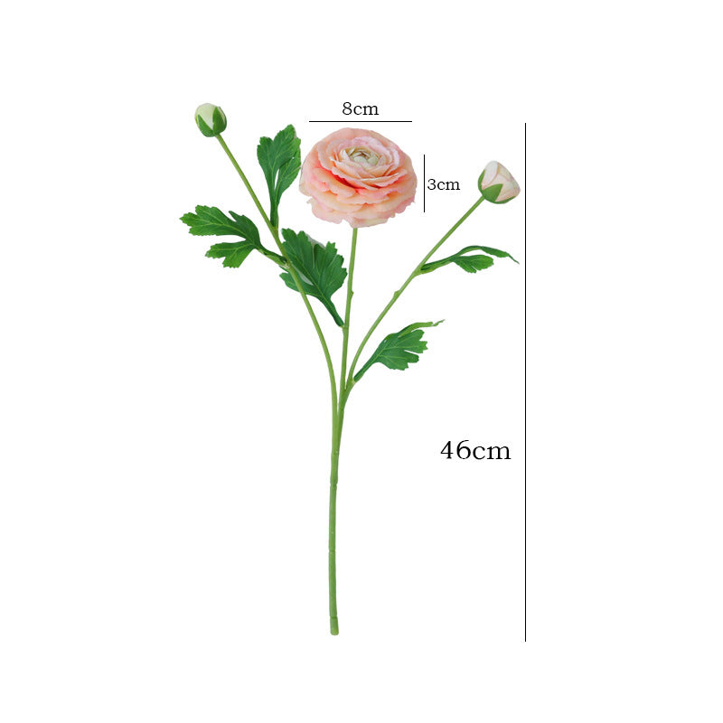 46 cm Tige de Renoncule Nora ouverte Fleurs au toucher réaliste