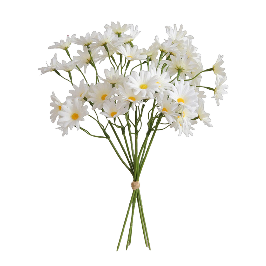 Tiges de pâquerettes artificielles 27 cm en soie – Pour mariage, loisirs créatifs et décoration florale