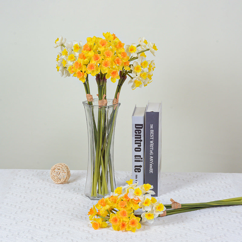 Tiges de narcisses artificiels au toucher réaliste – Fleurs décoratives ultra-réalistes