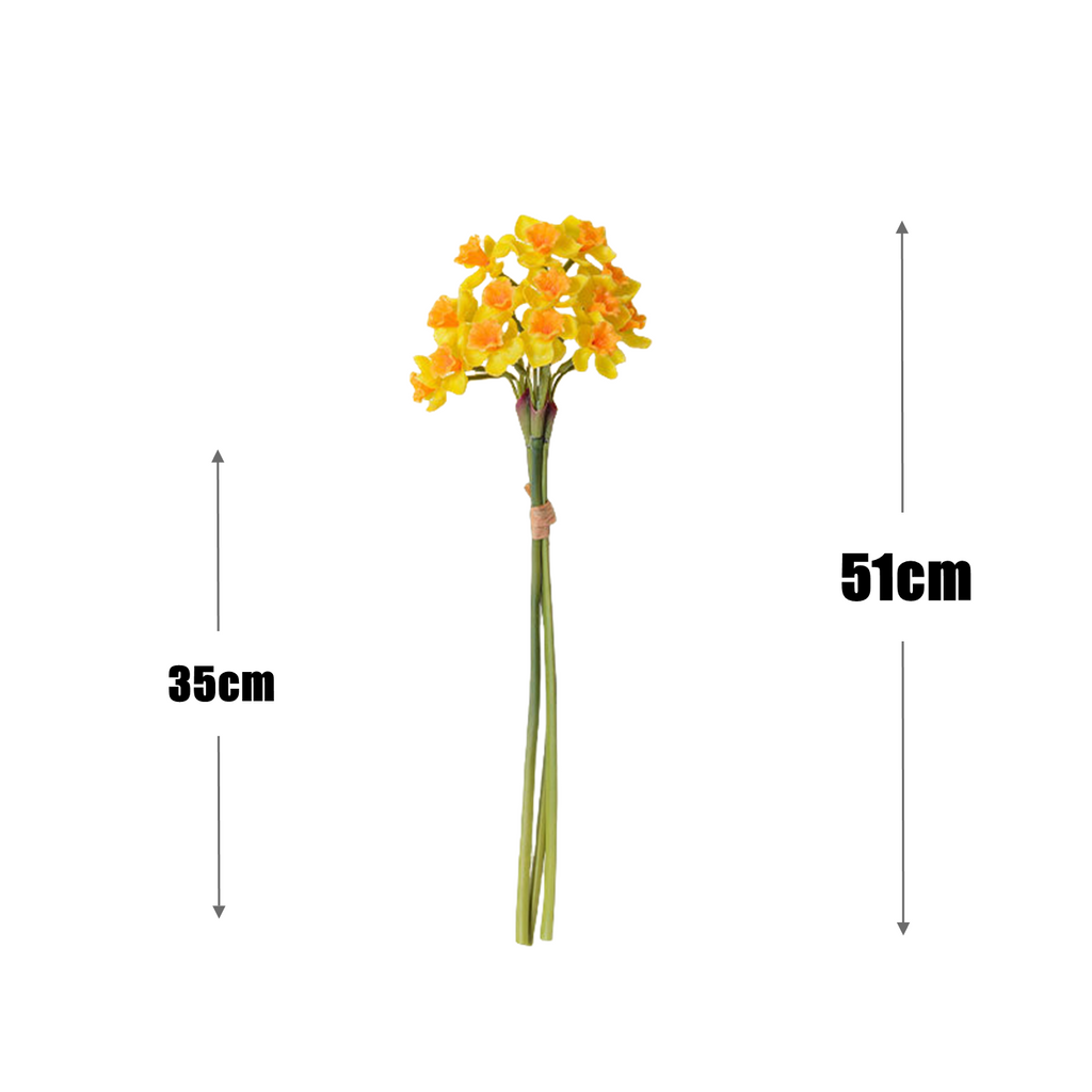 Tiges de narcisses artificiels au toucher réaliste – Fleurs décoratives ultra-réalistes