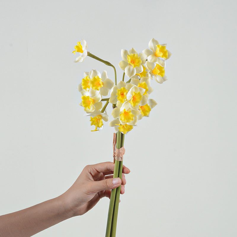 Tiges de narcisses artificiels au toucher réaliste – Fleurs décoratives ultra-réalistes