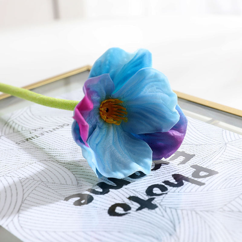 Fleur artificielle de coquelicot au toucher réaliste 32cm - Élégante - Idéal pour décoration automne-hiver