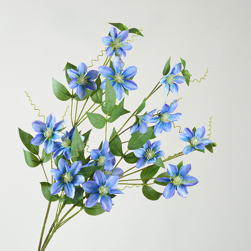 3 Tiges de Clématites Artificielles - Décoration Élégante pour Mariage et Intérieur