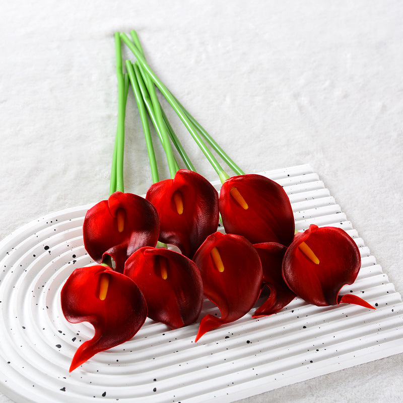 8 tiges de 34cm - Fleurs de calla artificielles - Pour mariage et décoration intérieure