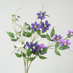 3 Tiges de Clématites Artificielles - Décoration Élégante pour Mariage et Intérieur