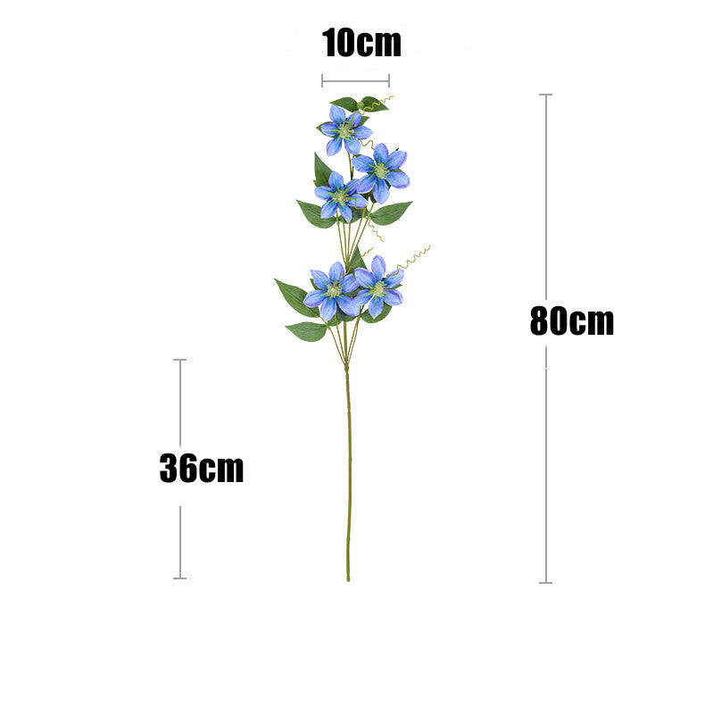 3 Tiges de Clématites Artificielles - Décoration Élégante pour Mariage et Intérieur