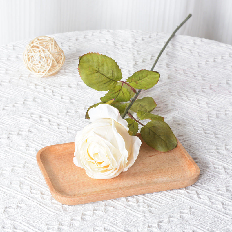 67 cm Rose artificielle en soie vintage à bords brûlés Idéale pour le mariage et la décoration intérieure