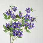3 Tiges de Clématites Artificielles - Décoration Élégante pour Mariage et Intérieur