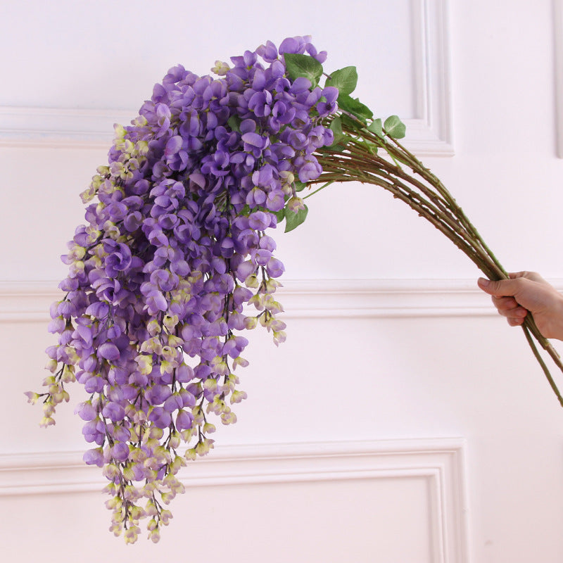4 Branches de Glycine Artificielle Longue 109 cm – Fleurs Suspendues Haut de Gamme – Ambiance Bohème Chic pour Mariage et Réception – Prix Grossiste