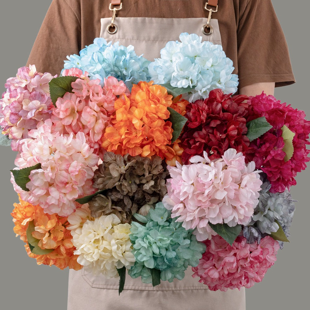 Hortensias Artificiels Vintage 35 cm, Lot de Fleurs d'Automne-Hiver Effet Séché, pour Décoration d'Intérieur, Cheminée, Bouquet, Ambiance Chaleureuse