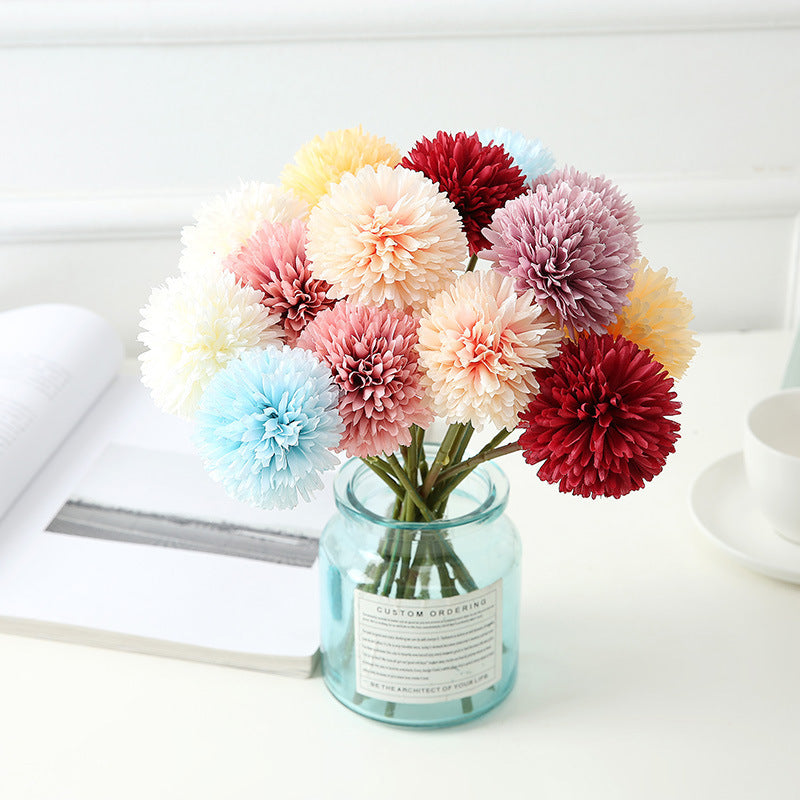 Chrysanthème Artificiel 28 cm, Tige de Fleur en Soie au Rendu Réaliste, Style Rétro Champêtre, pour Bouquet, Décoration Mariage, Intérieur Maison