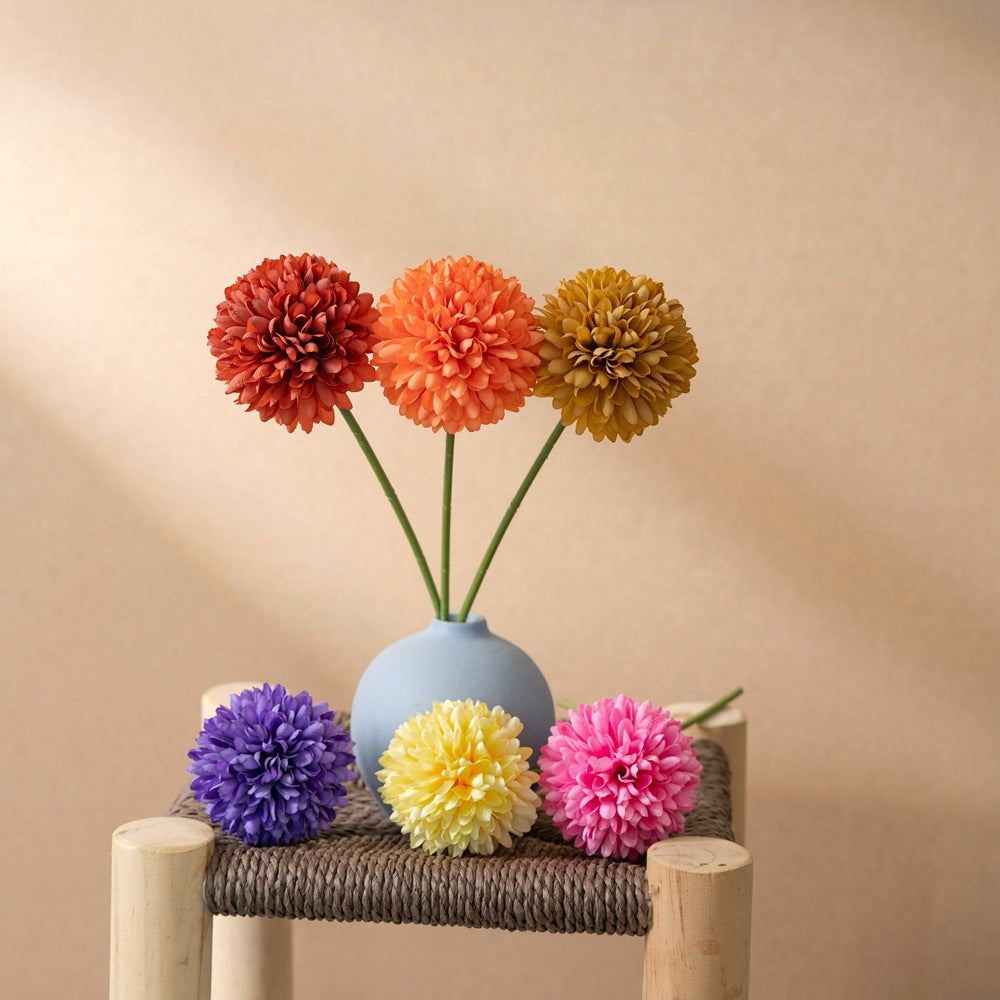 Tige de Chrysanthème Artificiel 30 cm, Fleur d'Automne en Soie Aspect Naturel pour Bouquet, Déco Rétro, Mariage, Toussaint, Vente en Gros