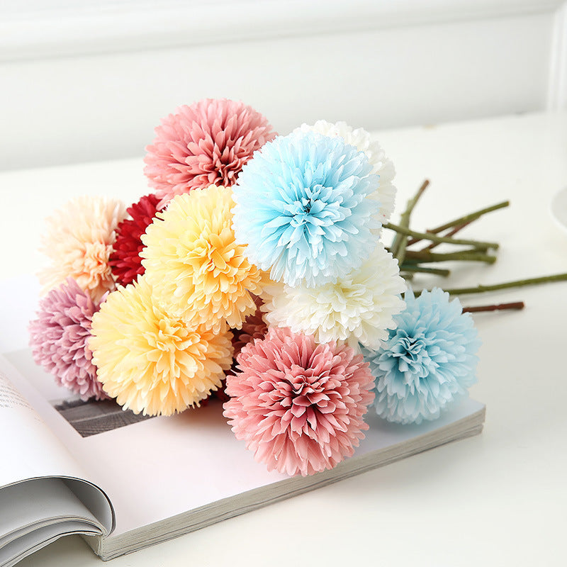 Chrysanthème Artificiel 28 cm, Tige de Fleur en Soie au Rendu Réaliste, Style Rétro Champêtre, pour Bouquet, Décoration Mariage, Intérieur Maison