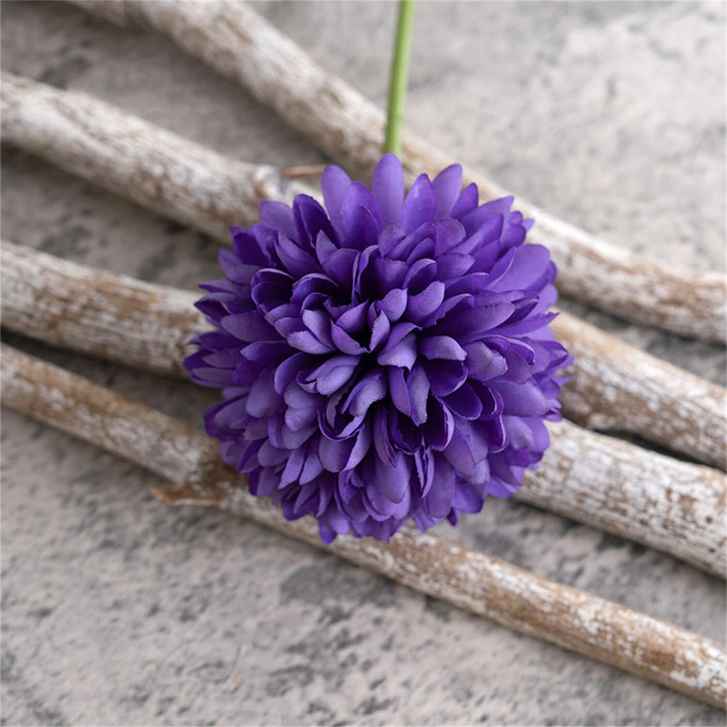 Tige de Chrysanthème Artificiel 30 cm, Fleur d'Automne en Soie Aspect Naturel pour Bouquet, Déco Rétro, Mariage, Toussaint, Vente en Gros