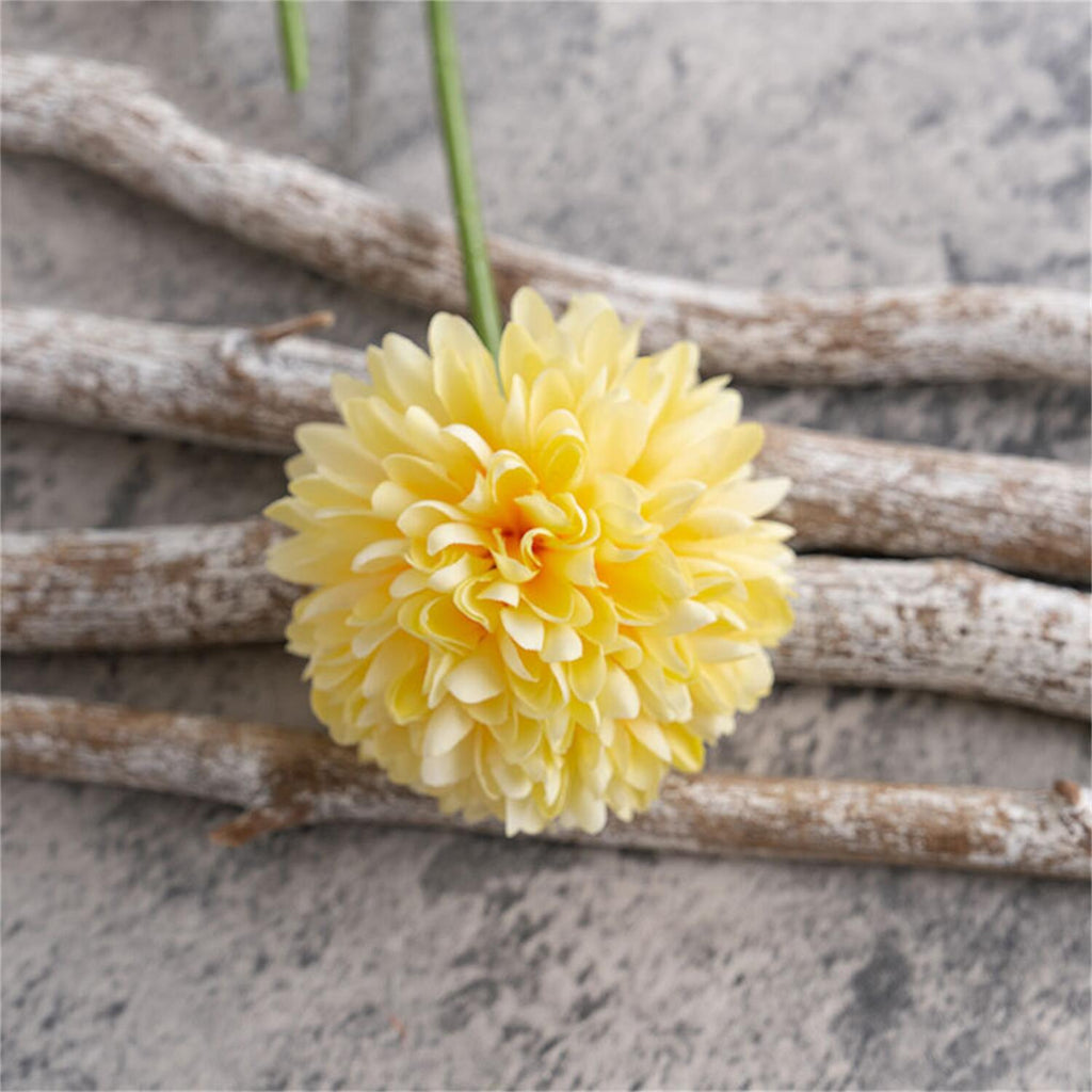 Tige de Chrysanthème Artificiel 30 cm, Fleur d'Automne en Soie Aspect Naturel pour Bouquet, Déco Rétro, Mariage, Toussaint, Vente en Gros