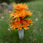 Bouquet de Chrysanthèmes Artificiels avec Vase, 41cm, Fleurs de Cimetière Élégantes, Décoration Bohème & Mariage, Vente en Gros