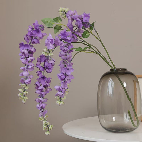 4 Branches de Glycine Artificielle Longue 109 cm – Fleurs Suspendues Haut de Gamme – Ambiance Bohème Chic pour Mariage et Réception – Prix Grossiste