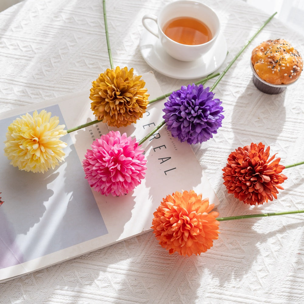 Tige de Chrysanthème Artificiel 30 cm, Fleur d'Automne en Soie Aspect Naturel pour Bouquet, Déco Rétro, Mariage, Toussaint, Vente en Gros