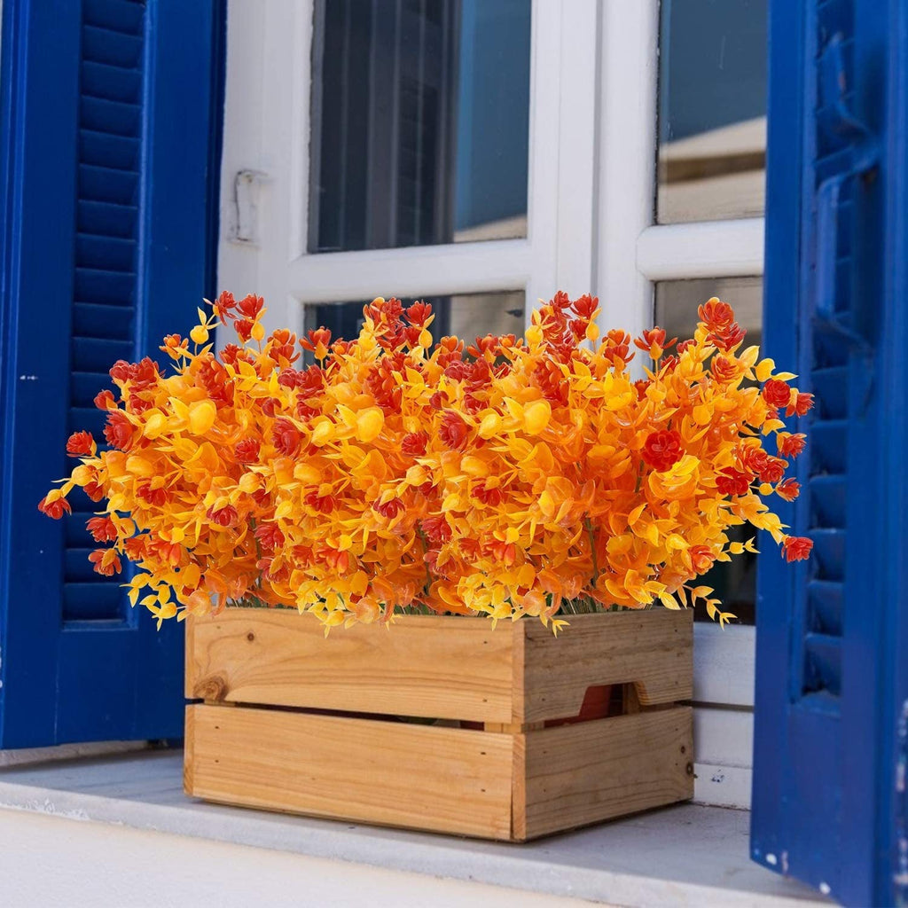 Buis Artificiel en Lot (1, 8 ou 20), 34cm, Buisson Touffu Résistant UV pour Extérieur, Faux Feuillage Réaliste, Idéal Jardin, Balcon, Jardinière