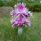Bouquet de Chrysanthèmes Artificiels avec Vase, 41cm, Fleurs de Cimetière Élégantes, Décoration Bohème & Mariage, Vente en Gros