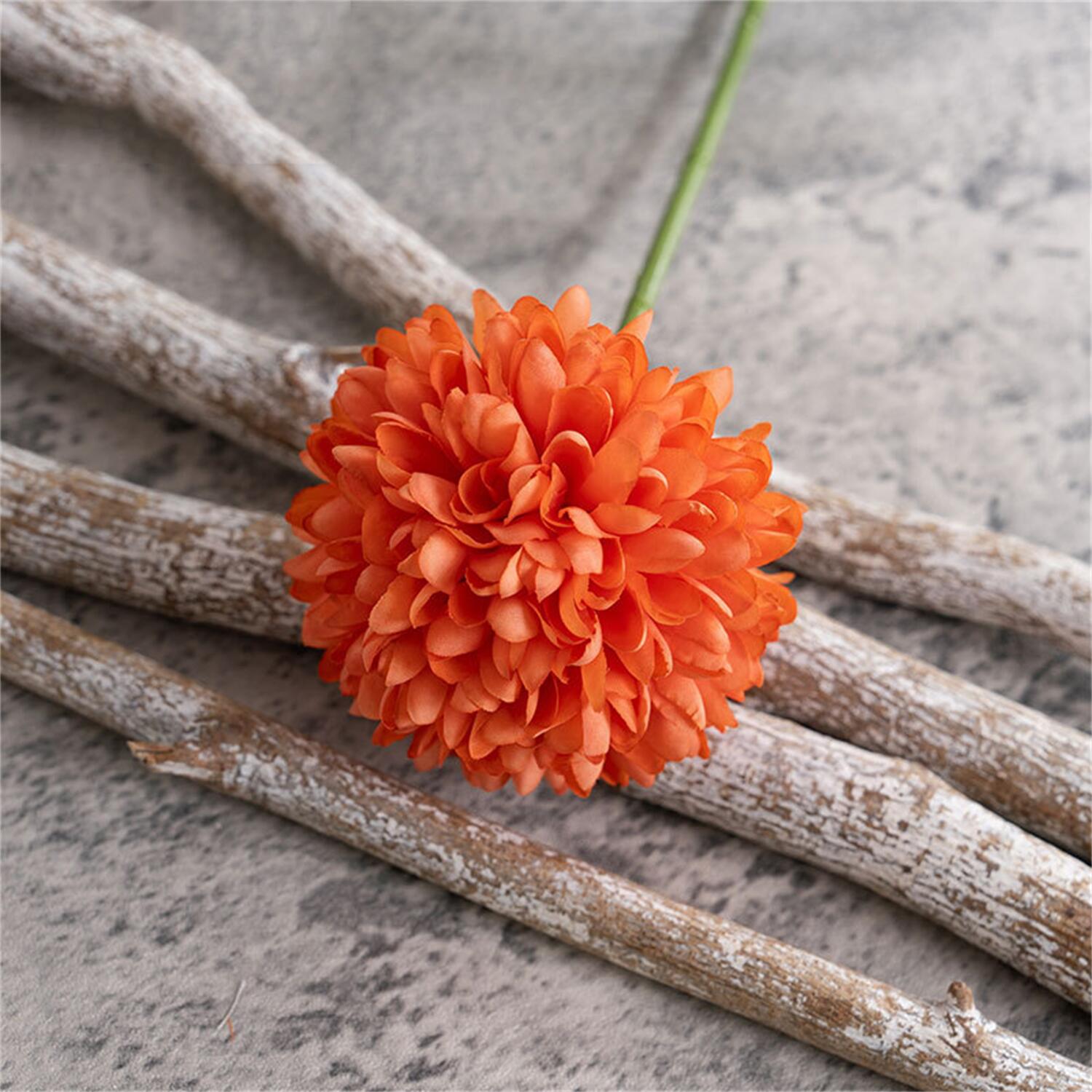 Tige de Chrysanthème Artificiel 30 cm, Fleur d'Automne en Soie Aspect Naturel pour Bouquet, Déco Rétro, Mariage, Toussaint, Vente en Gros