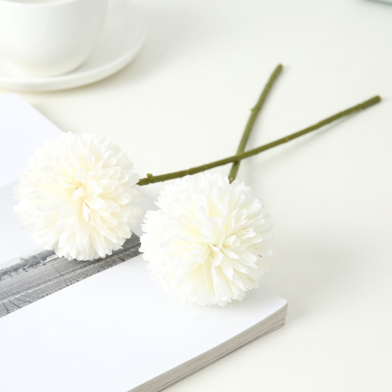 Chrysanthème Artificiel 28 cm, Tige de Fleur en Soie au Rendu Réaliste, Style Rétro Champêtre, pour Bouquet, Décoration Mariage, Intérieur Maison