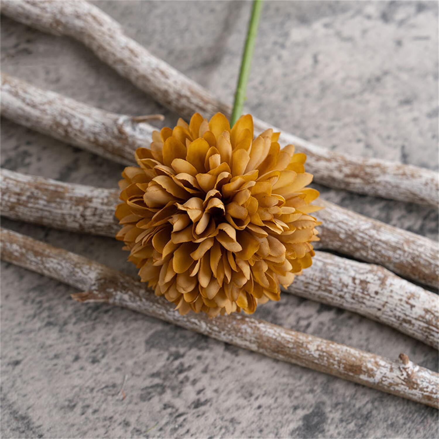 Tige de Chrysanthème Artificiel 30 cm, Fleur d'Automne en Soie Aspect Naturel pour Bouquet, Déco Rétro, Mariage, Toussaint, Vente en Gros