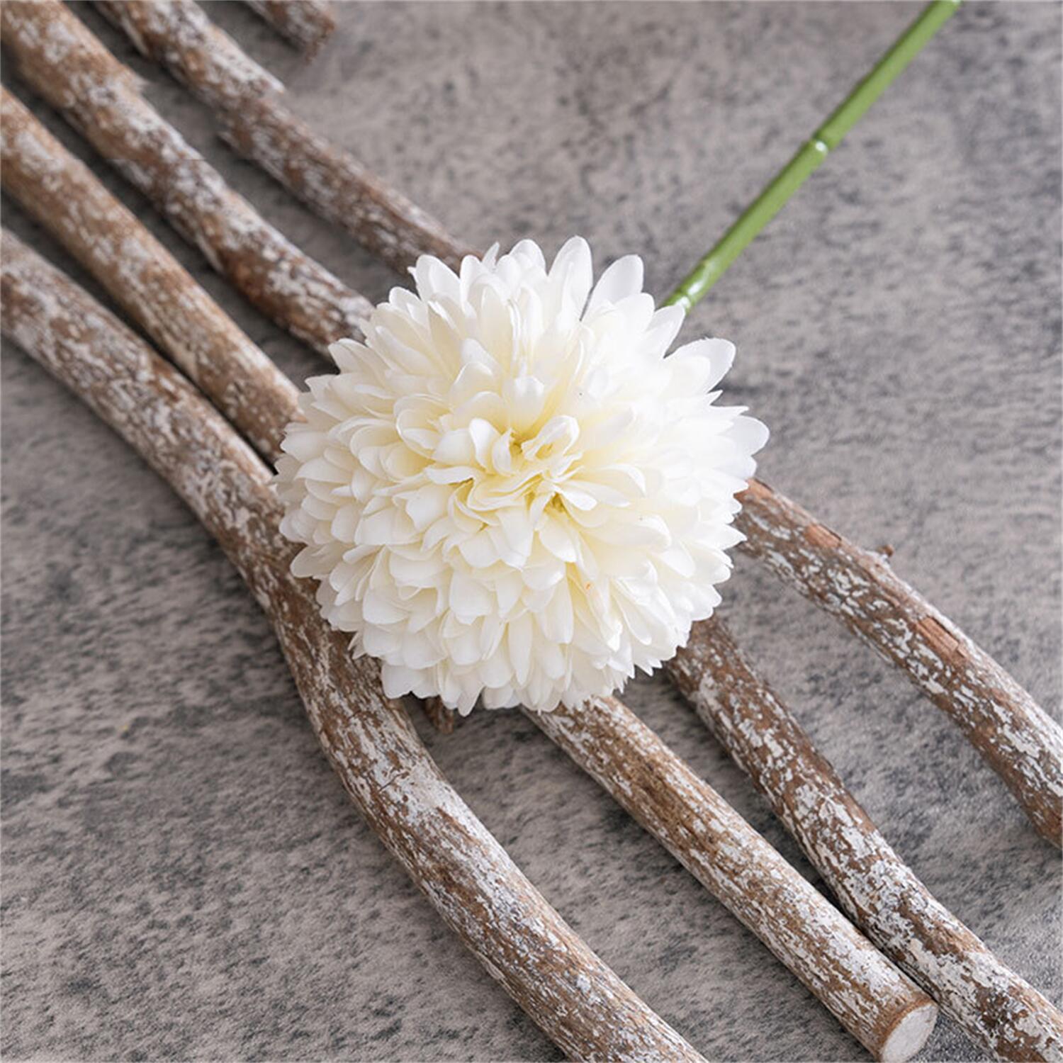 Tige de Chrysanthème Artificiel 30 cm, Fleur d'Automne en Soie Aspect Naturel pour Bouquet, Déco Rétro, Mariage, Toussaint, Vente en Gros