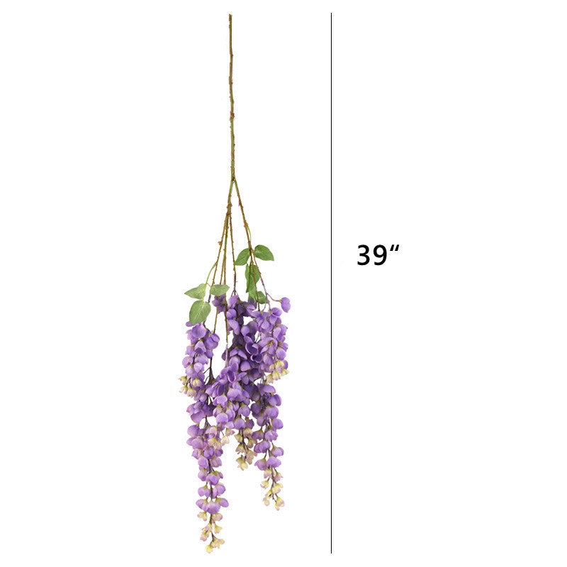 4 Branches de Glycine Artificielle Longue 109 cm – Fleurs Suspendues Haut de Gamme – Ambiance Bohème Chic pour Mariage et Réception – Prix Grossiste
