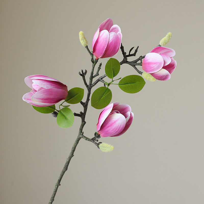 67cm Bourgeons de magnolia artificiels Real Touch Tige
