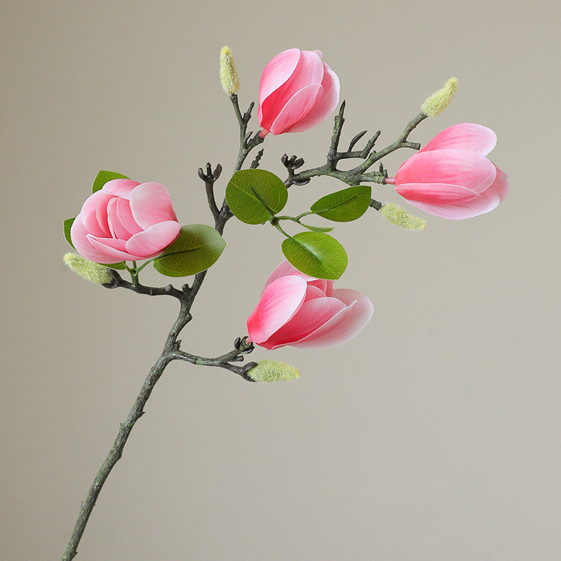 67cm Bourgeons de magnolia artificiels Real Touch Tige