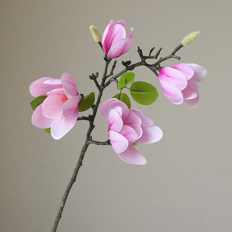 67cm Bourgeons de magnolia artificiels Real Touch Tige