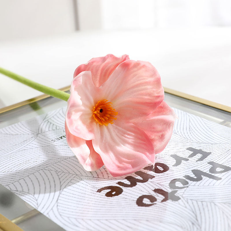 Fleur artificielle de coquelicot au toucher réaliste 32cm - Élégante - Idéal pour décoration automne-hiver
