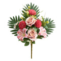 Bouquet artificiel 58 cm pour cimetière – Lys, chrysanthèmes et roses pour la Toussaint