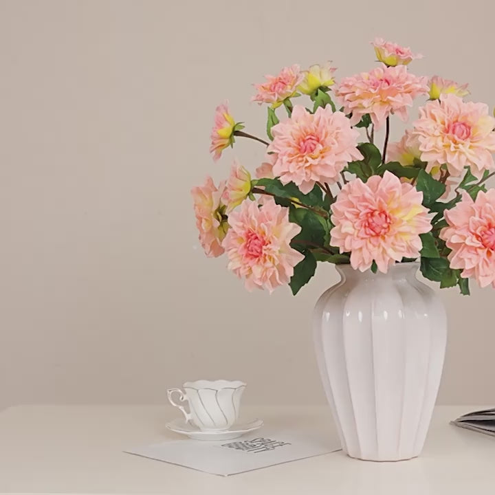62 cm Dahlias artificielles Tiges – Pour bouquets de mariage, décoration intérieure, centres de table et arrangements floraux de table