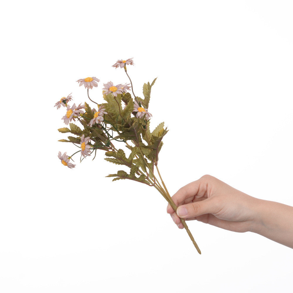 Petit bouquet de chrysanthèmes artificielles 30cm - Réaliste et élégant - Idéal pour décoration automne-hiver