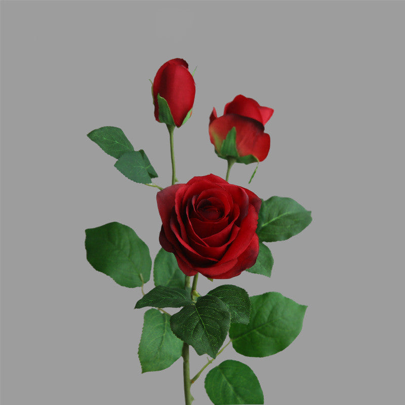 55 cm Fleur artificielle Rose Alice à 3 têtes Pour décoration intérieure, bouquets de mariage et centres de table