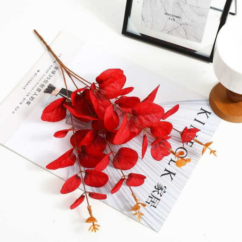 33 cm Eucalyptus d'automne simulé plantes pour la décoration de mariage à domicile d'automne