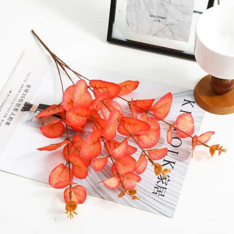 33 cm Eucalyptus d'automne simulé plantes pour la décoration de mariage à domicile d'automne