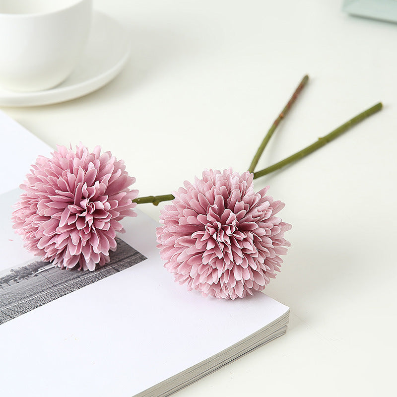Chrysanthème Artificiel 28 cm, Tige de Fleur en Soie au Rendu Réaliste, Style Rétro Champêtre, pour Bouquet, Décoration Mariage, Intérieur Maison