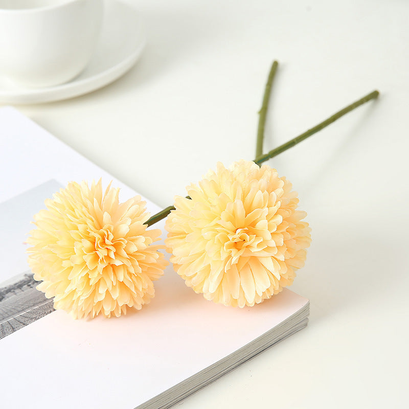 Chrysanthème Artificiel 28 cm, Tige de Fleur en Soie au Rendu Réaliste, Style Rétro Champêtre, pour Bouquet, Décoration Mariage, Intérieur Maison